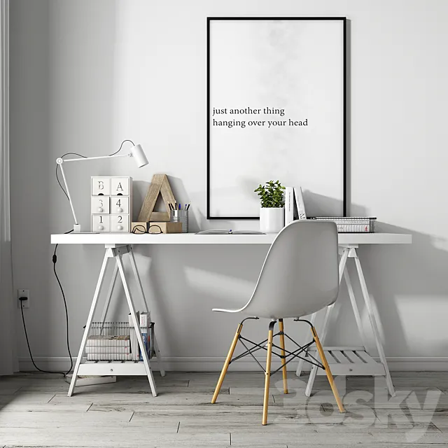 Home Office Set 02 3DModel Home Office Set 02 3DModel