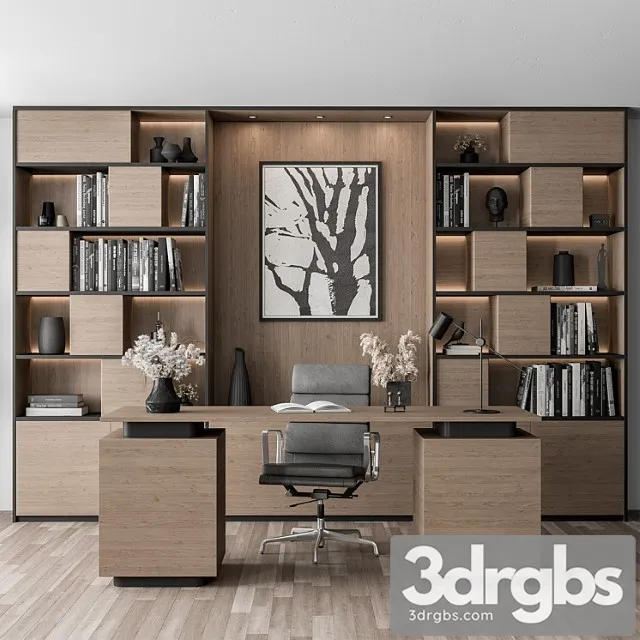 Home Office Set Office Furniture 349 3D Model Download