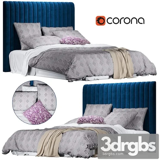 Home republic soho quilted ash quilt cover 2 3D Model Download