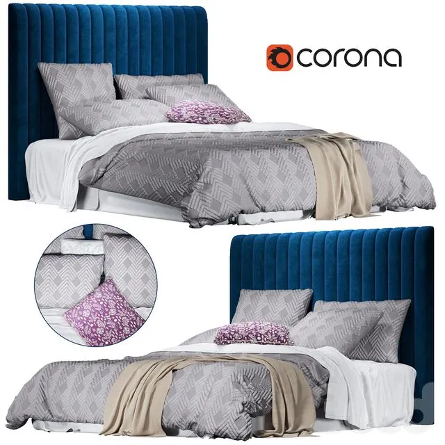 Home Republic Soho Quilted Ash Quilt Cover 3D Model Home Republic Soho Quilted Ash Quilt Cover 3D Model