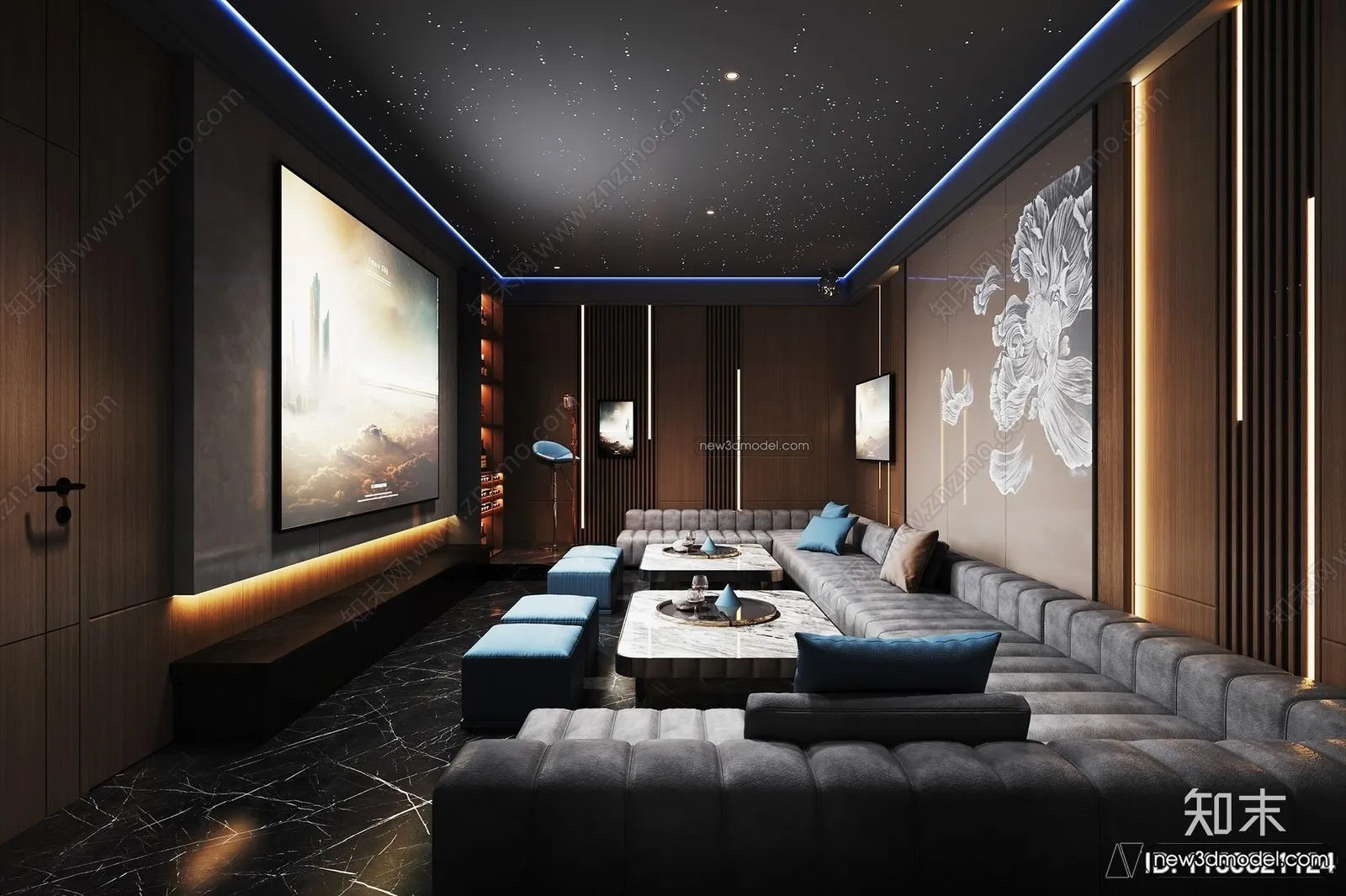 Home Theater – 3D Interior Scene – 3D Models – 116 Home Theater – 3D Interior Scene – 3D Models – 116