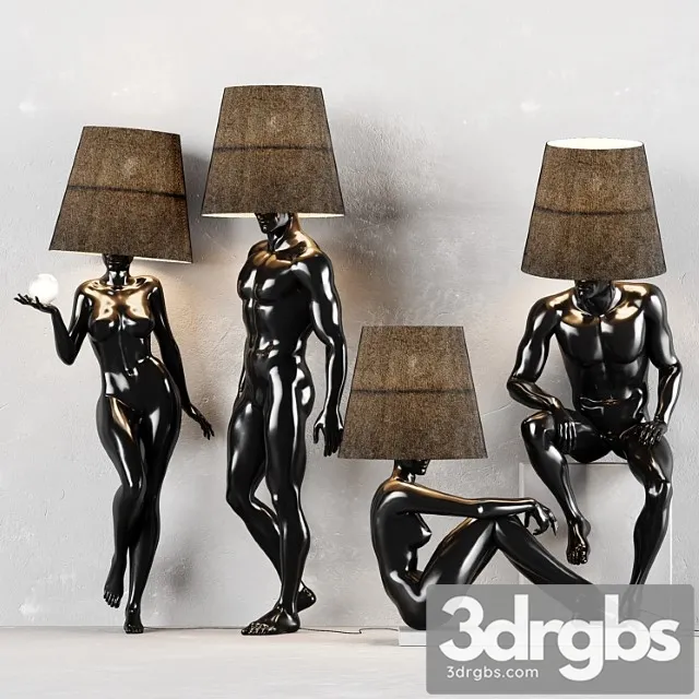 Hommer Human Lampshade Floor Lamp 3D Model Download