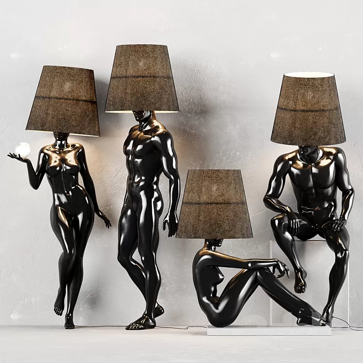 Hommer human lampshade Floor lamp 3D Model