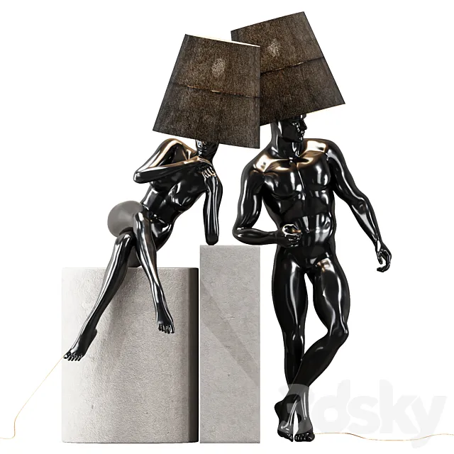 Hommer human lampshade Floor lamp Collection Pose05 3DModel
