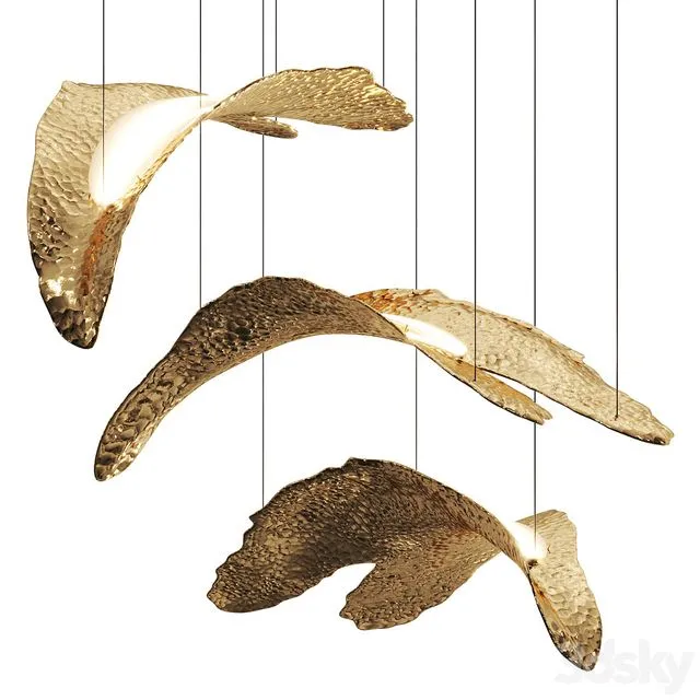 Hommes Leafus Pendant Lamps 3D Model Hommes Leafus Pendant Lamps 3D Model