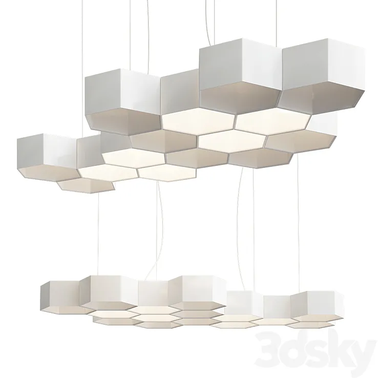 HONEYCOMB Chandelier 3D Model Free Download
