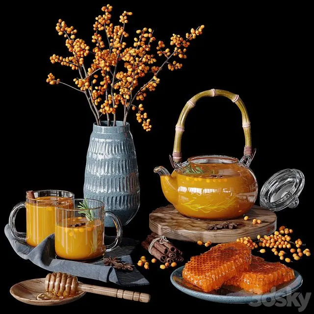 Honeycomb decorative set 3D Model