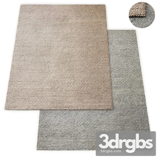 Honeycomb handwoven wool flatweave rug rh collection 3D Model Download