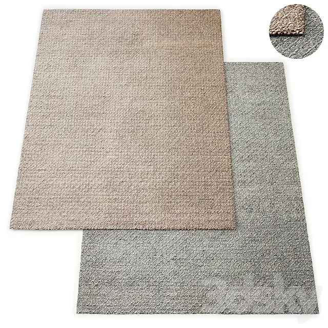 Honeycomb Handwoven Wool Flatweave Rug RH Collection 3DModel