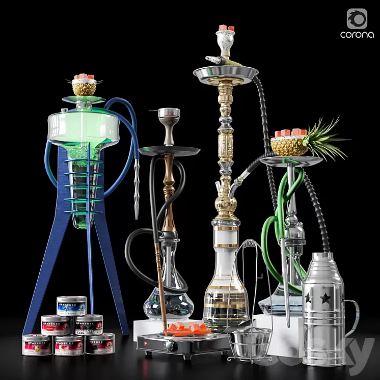 Hookah set 3D Model