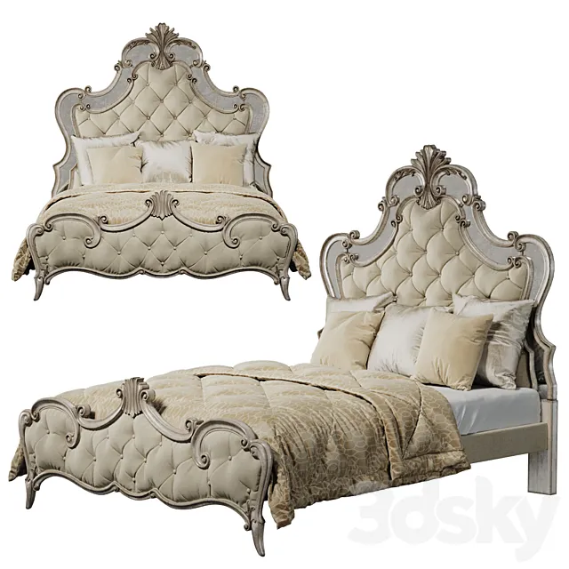 Hooker Furniture Bedroom Sanctuary Queen Upholstered Bed 3DModel Hooker Furniture Bedroom Sanctuary Queen Upholstered Bed 3DModel