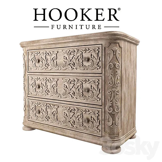 Hooker Furniture Bedroom True Vintage Bachelors Chest 3D Model Hooker Furniture Bedroom True Vintage Bachelors Chest 3D Model