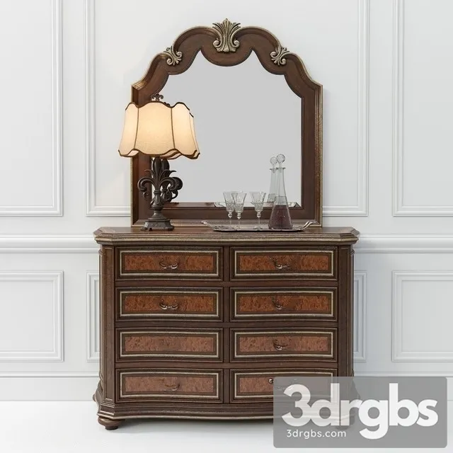 Hooker Furniture Grand Palais Dresser   Mirror 3D Model Download