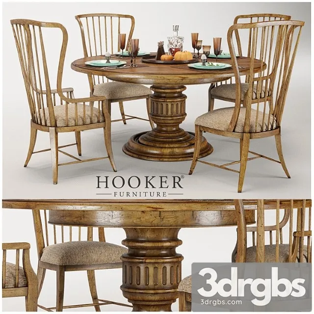 Hooker furniture grandover round single 2 3D Model Download
