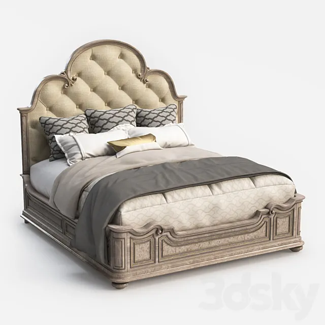 Hooker Furniture King Upholstered Panel Bed 3DModel