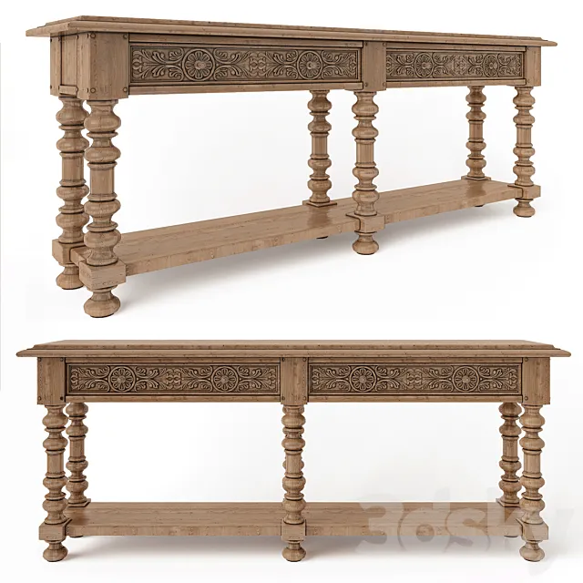 Hooker Furniture Living Room Bexar Leg Huntboard 3D Model Hooker Furniture Living Room Bexar Leg Huntboard 3D Model