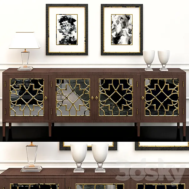 Hooker Furniture Living Room Sanctuary 3D Model Hooker Furniture Living Room Sanctuary 3D Model