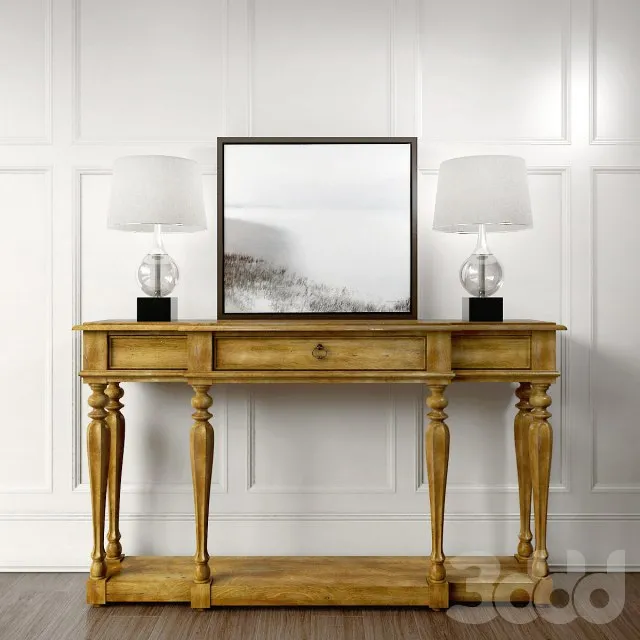 Hooker Furniture Living Room Tynecastle Console Table 3D Model Hooker Furniture Living Room Tynecastle Console Table 3D Model