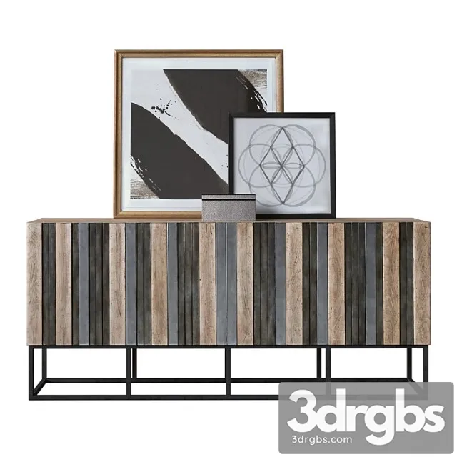 Hooker melange brady credenza 2 3D Model Download