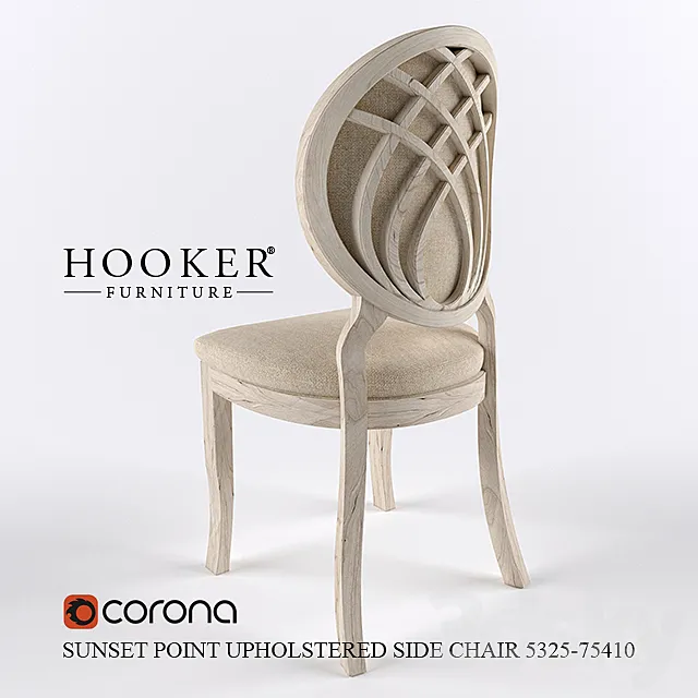 Hooker Upholstered Side Chair 3D Model
