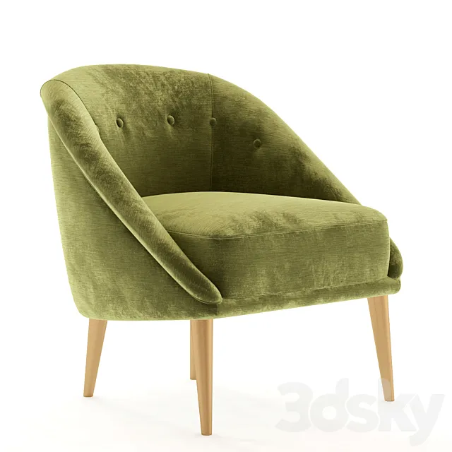 HOPKINS VELVET CLUB CHAIR 3D Model