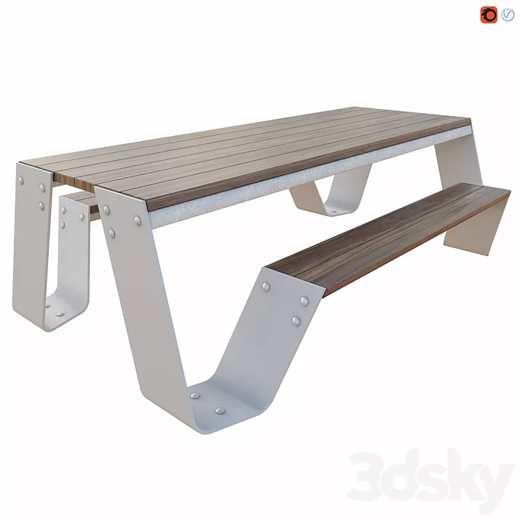 Hopper Picnic Table by Extremis 3D Model