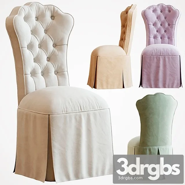 Horchow Allison Tufted Vanity Chair 1 3D Model Download