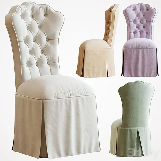 HORCHOW Allison Tufted Vanity Chair 3D Model HORCHOW Allison Tufted Vanity Chair 3D Model