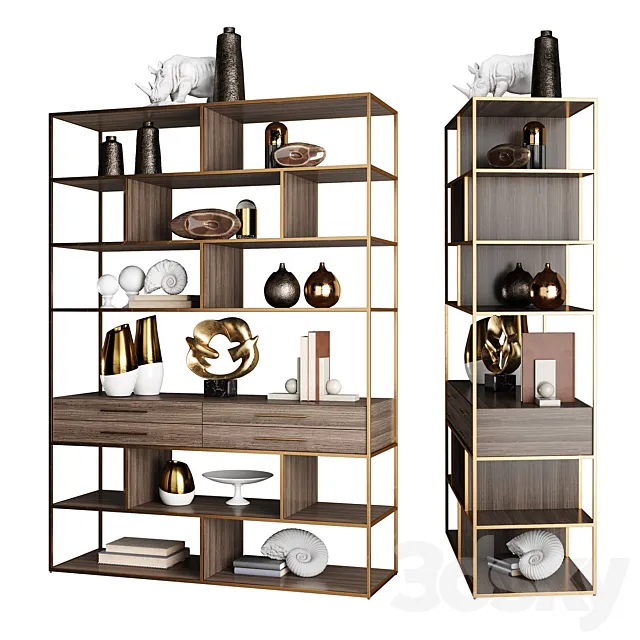 Horchow Mack Geometric Etagere 3D Model
