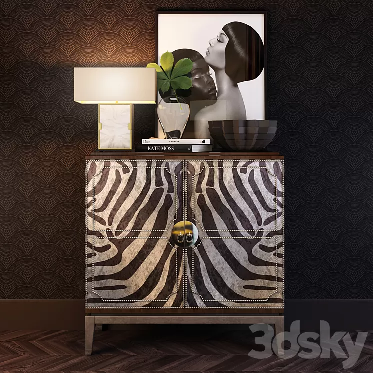 Horchow Vanna Zebra Cabinet 3D Model