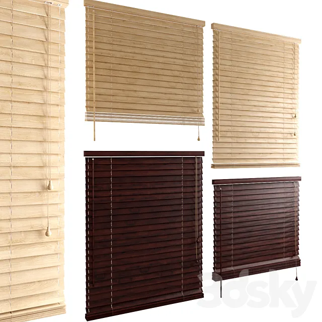 Horizontal bamboo blinds 3D Model Horizontal bamboo blinds 3D Model