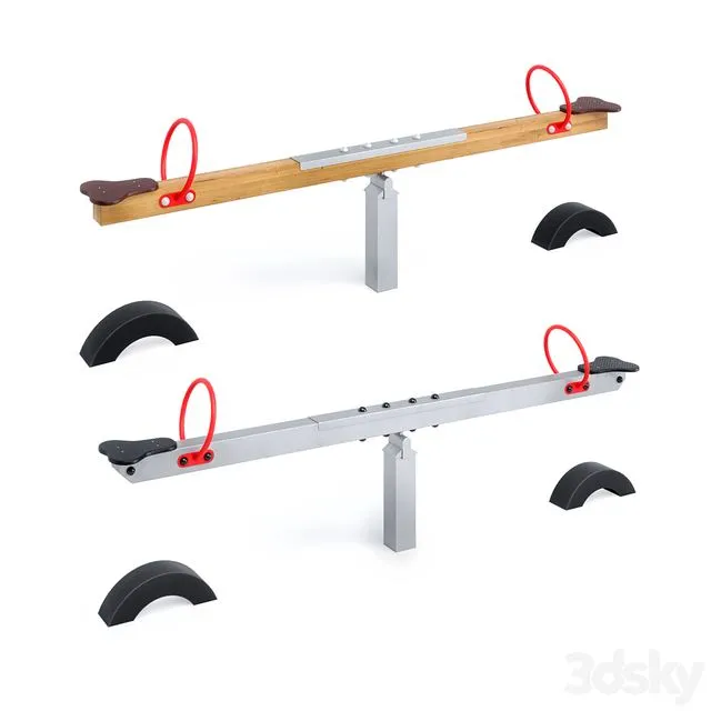 Horizontal swing with Kompan tires 3D Model Horizontal swing with Kompan tires 3D Model