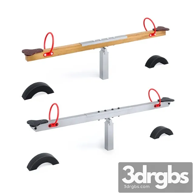 Horizontal swing with kompan tires 3D Model Download