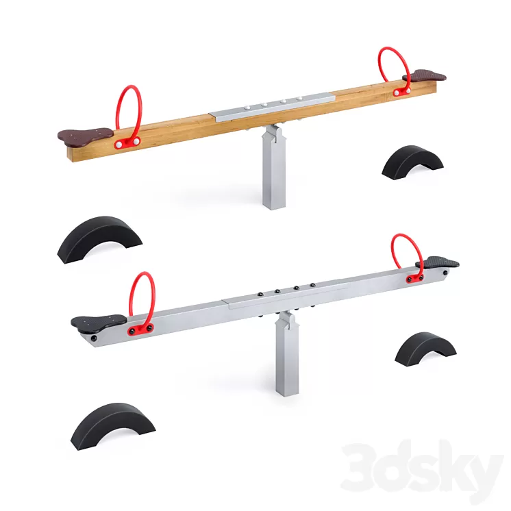 Horizontal swing with Kompan tires 3D Model