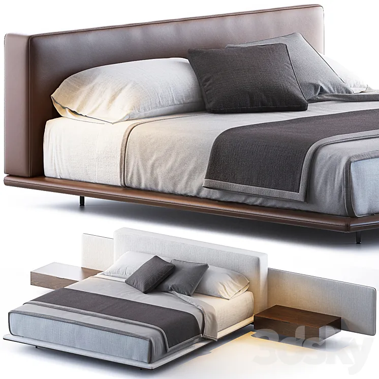Horizonte bed by Minotti 3D Model Free Download