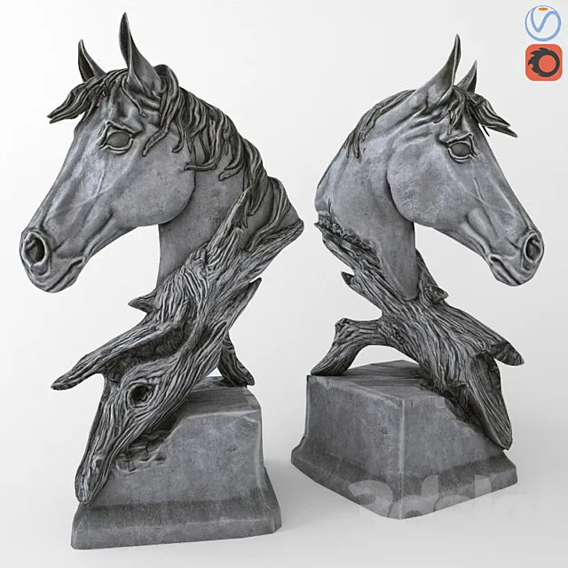 Horse Head Sculpture 3DModel