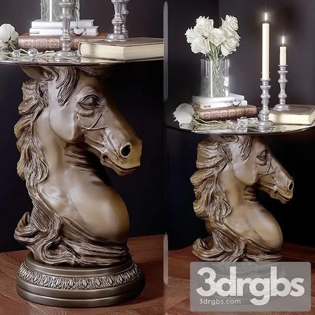 Horse Head Sculpture End Table Decorative Set 3D Model Download Horse Head Sculpture End Table Decorative Set 3D Model Download