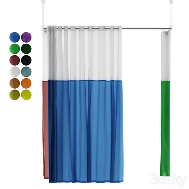 Hospital Curtains Hospital Equipment 17 3D Model