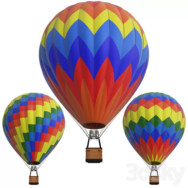 Hot air balloons 3D Model