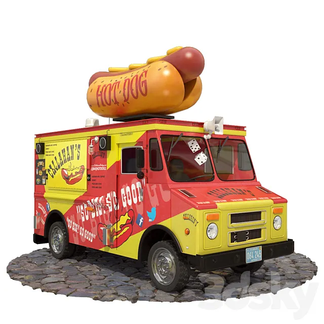 Hot dog truck 3D Model