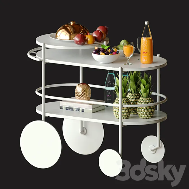 Hotel breakfast in bed 3D Model