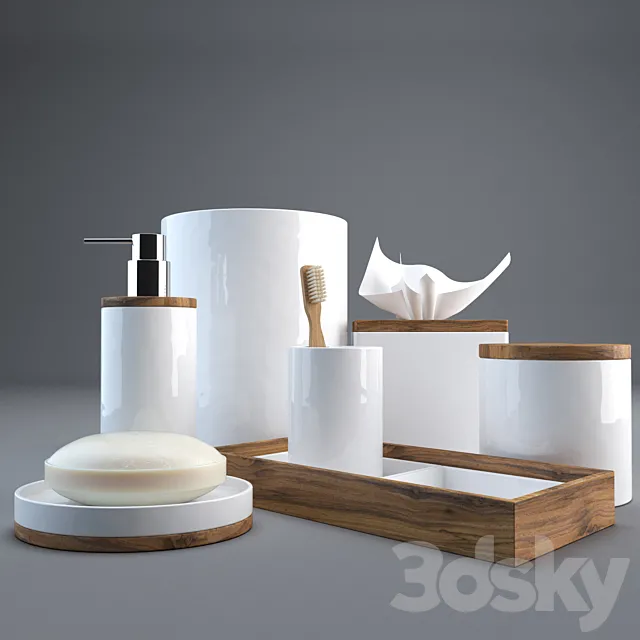 Hotel Collection Century Bath Accessories Collection 3D Model Hotel Collection Century Bath Accessories Collection 3D Model