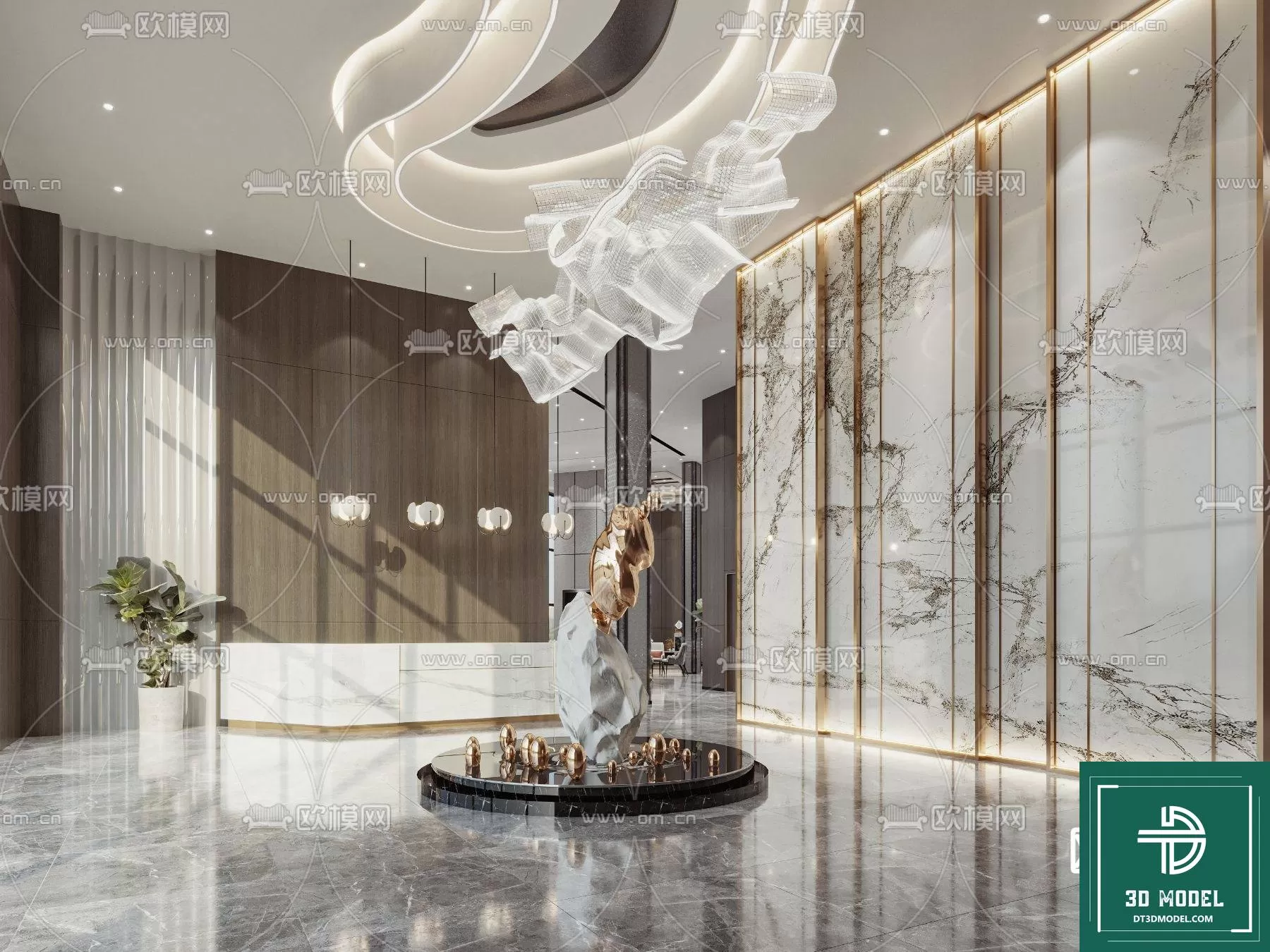 HOTEL LOBBY – 3D SCENES – 3D MODELS – 025