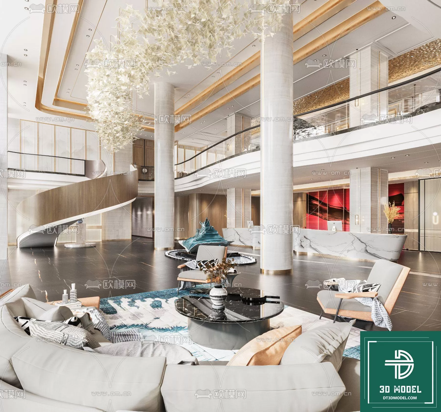 HOTEL LOBBY – 3D SCENES – 3D MODELS – 028
