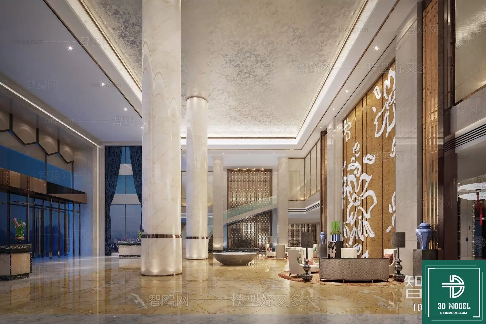 HOTEL LOBBY – 3D SCENES – 3D MODELS – 076