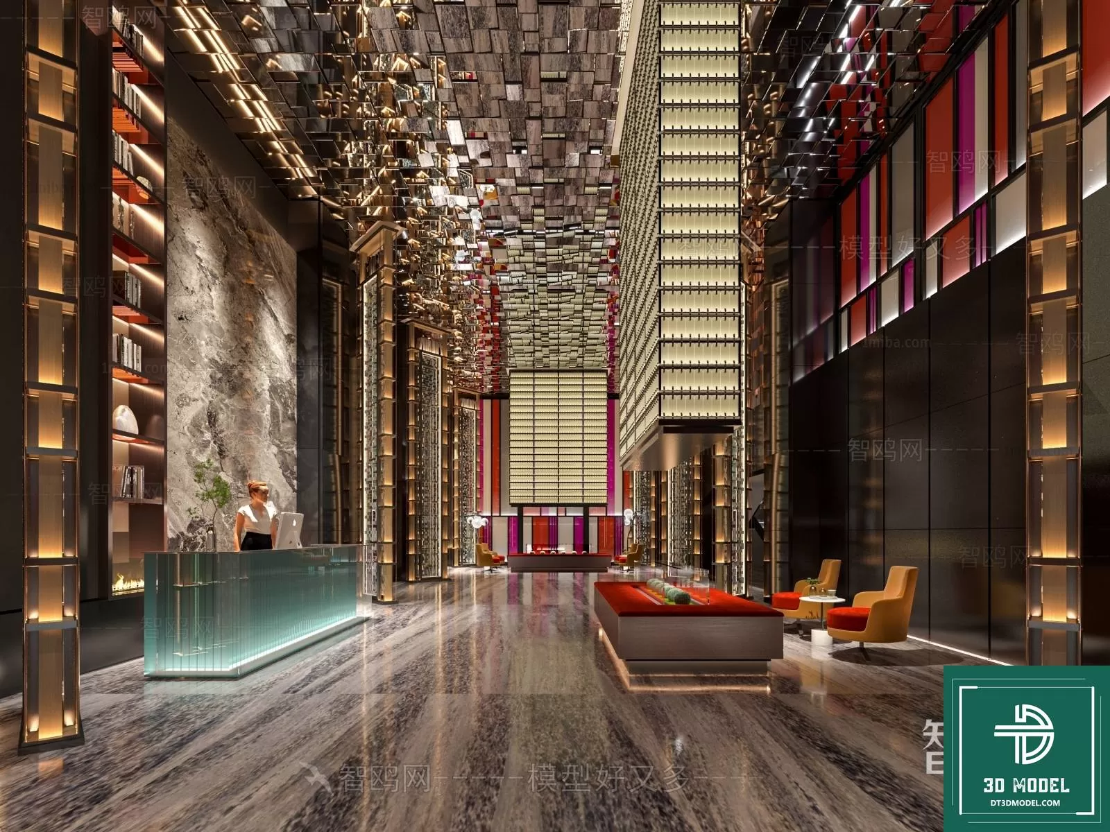 HOTEL LOBBY – 3D SCENES – 3D MODELS – 078