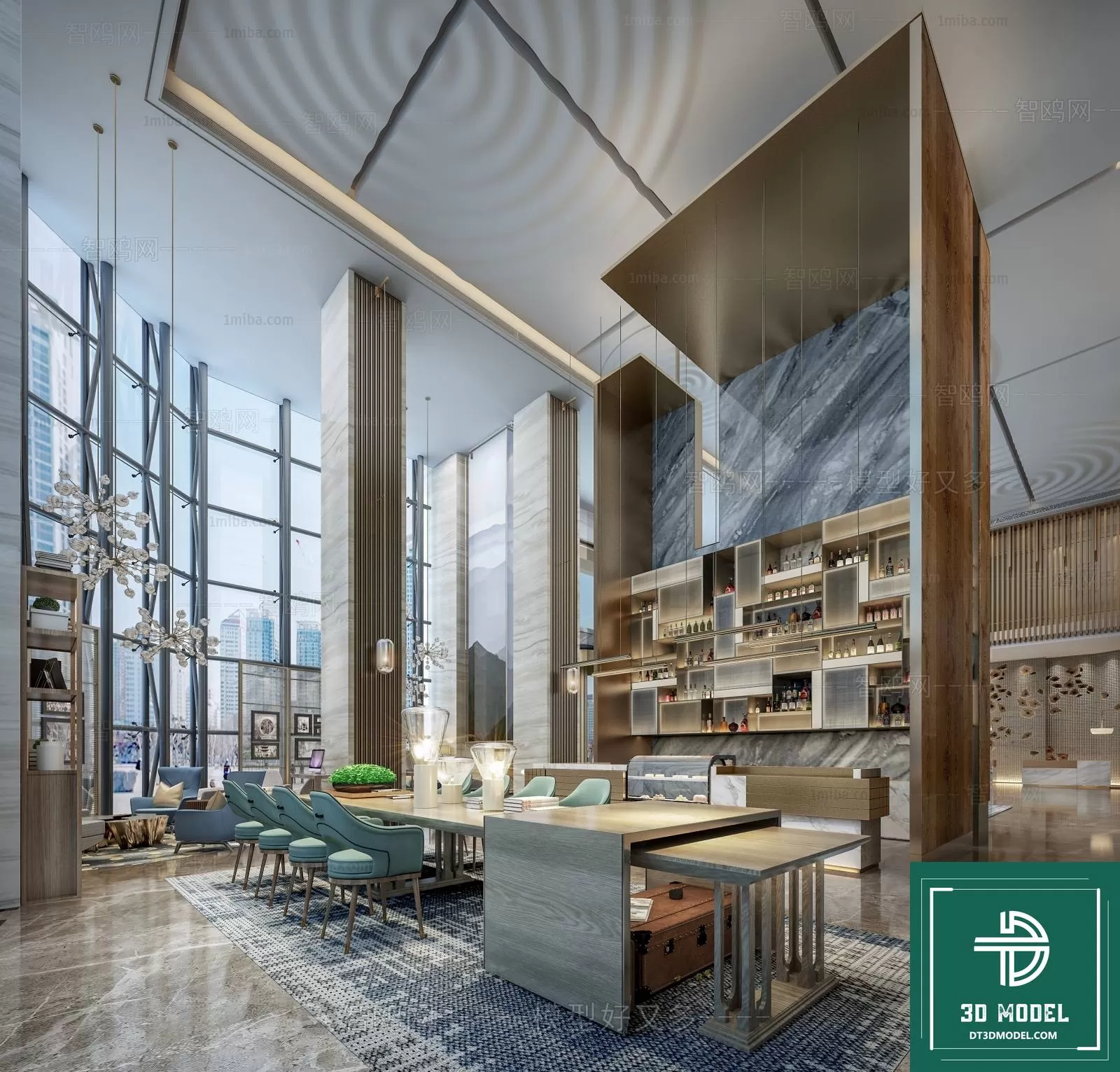 HOTEL LOBBY – 3D SCENES – 3D MODELS – 130