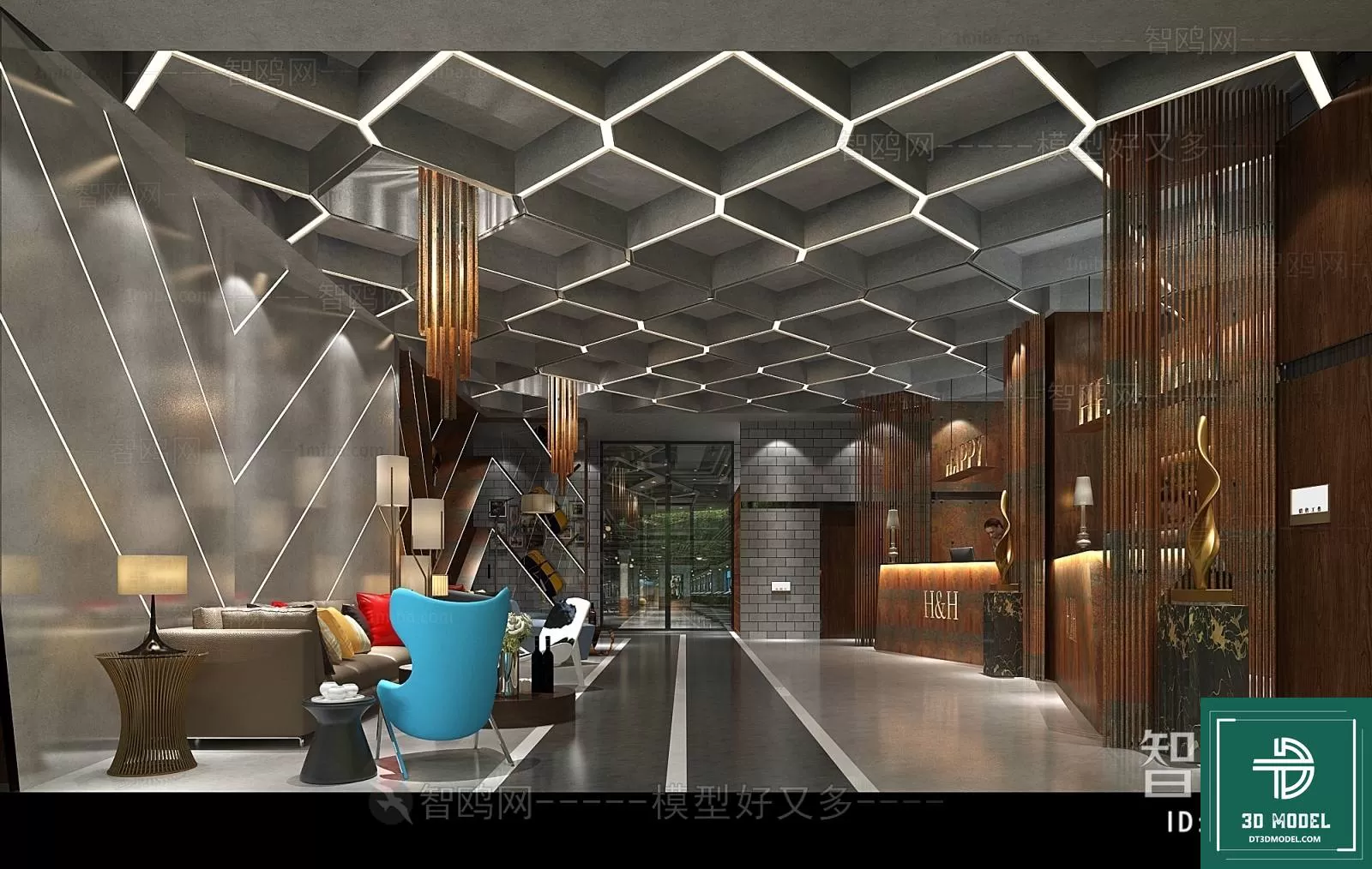 HOTEL LOBBY – 3D SCENES – 3D MODELS – 133