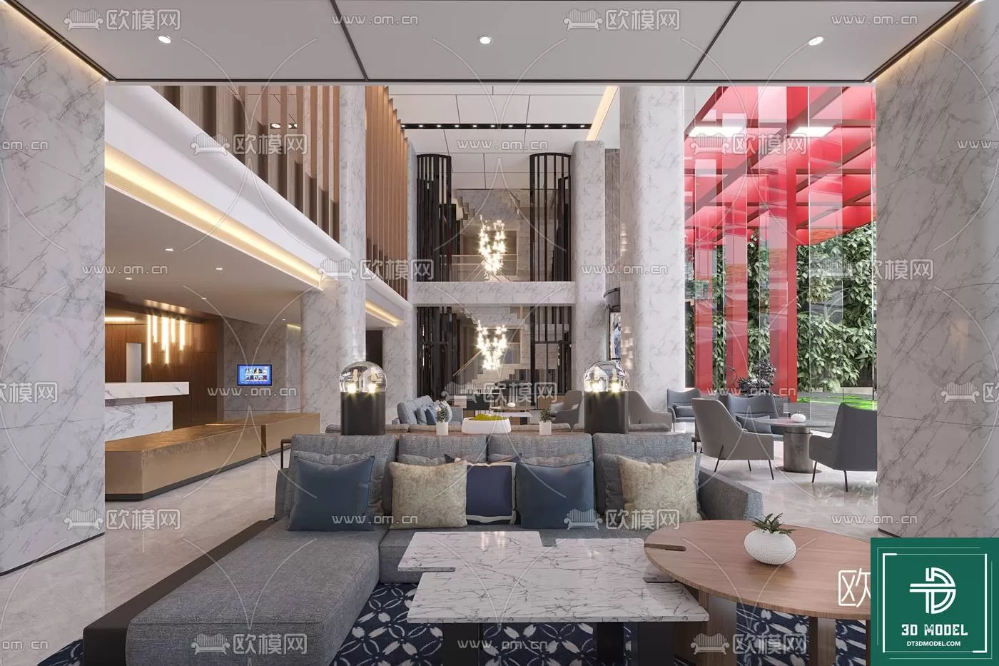 HOTEL LOBBY – 3D SCENES – 3D MODELS – 134