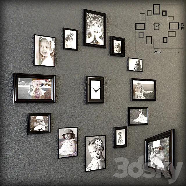 Hours of photo frames 3D Model Hours of photo frames 3D Model